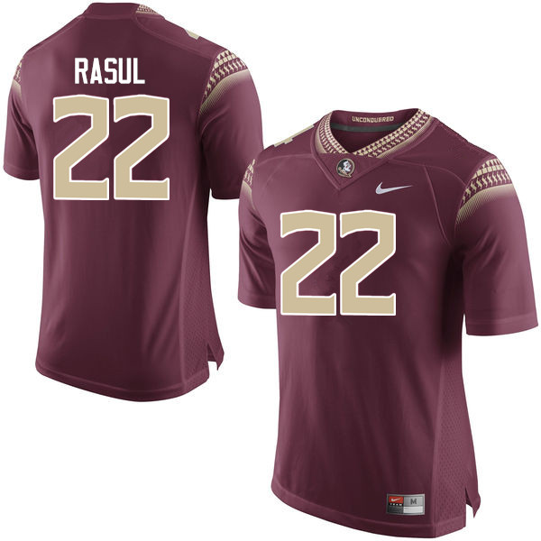 Men #22 Amir Rasul Florida State Seminoles College Football Jerseys-Garnet